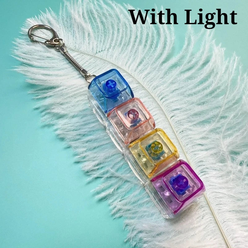 Mechanical Keyboard Switch Keychain with LED – Clicky Fidget for Stress Relief