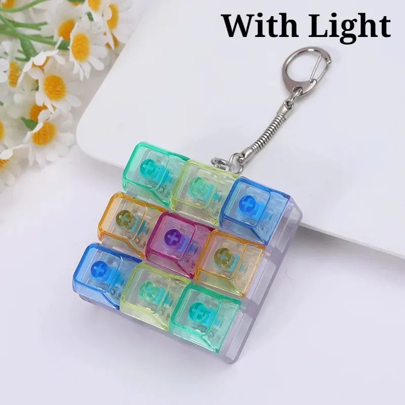Mechanical Keyboard Switch Keychain with LED – Clicky Fidget for Stress Relief