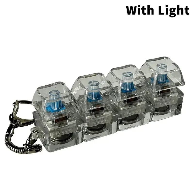 Mechanical Keyboard Switch Keychain with LED – Clicky Fidget for Stress Relief