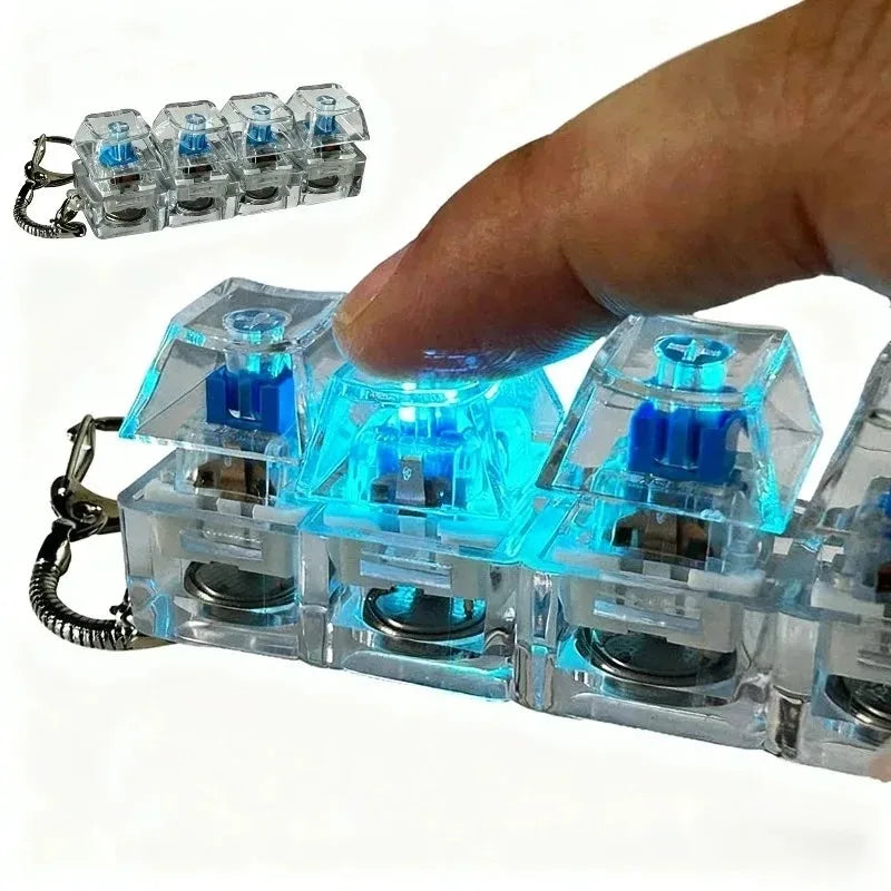 Mechanical Keyboard Switch Keychain with LED – Clicky Fidget for Stress Relief