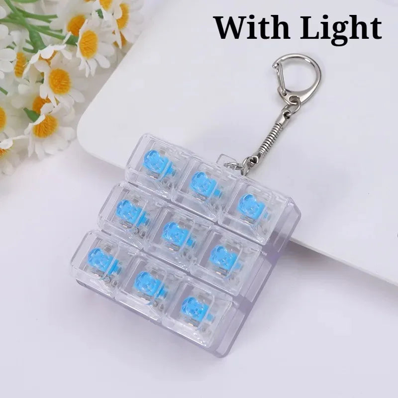 Mechanical Keyboard Switch Keychain with LED – Clicky Fidget for Stress Relief