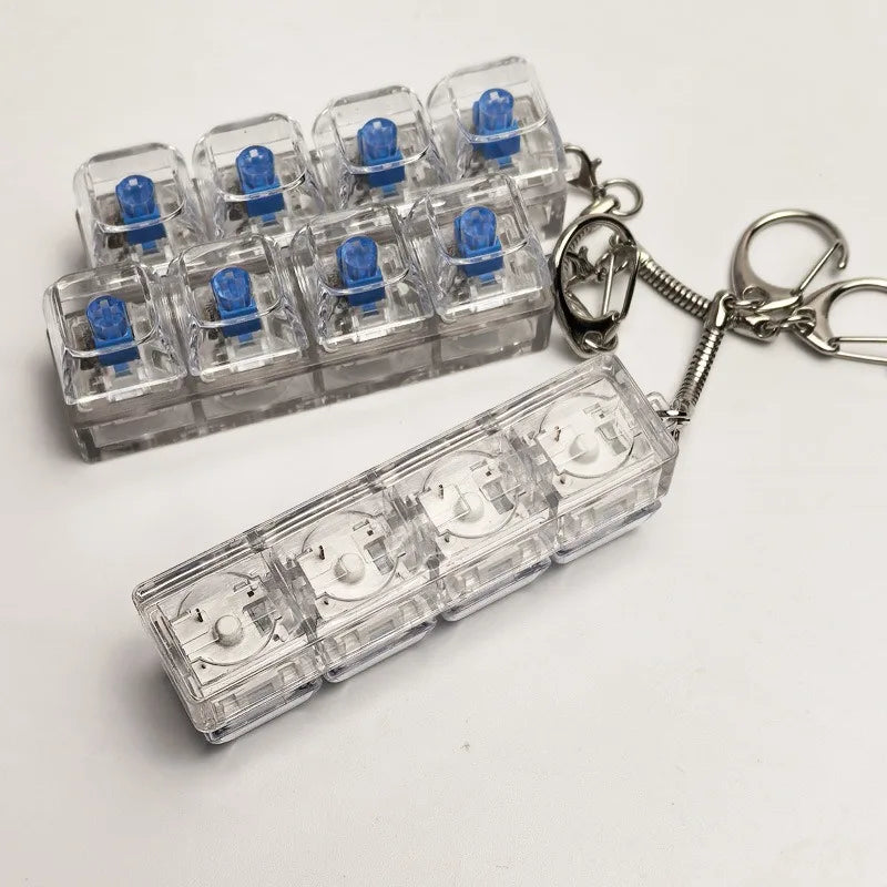 Mechanical Keyboard Switch Keychain with LED – Clicky Fidget for Stress Relief